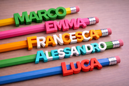 Customizable  pencil slide-on name Packet of 5