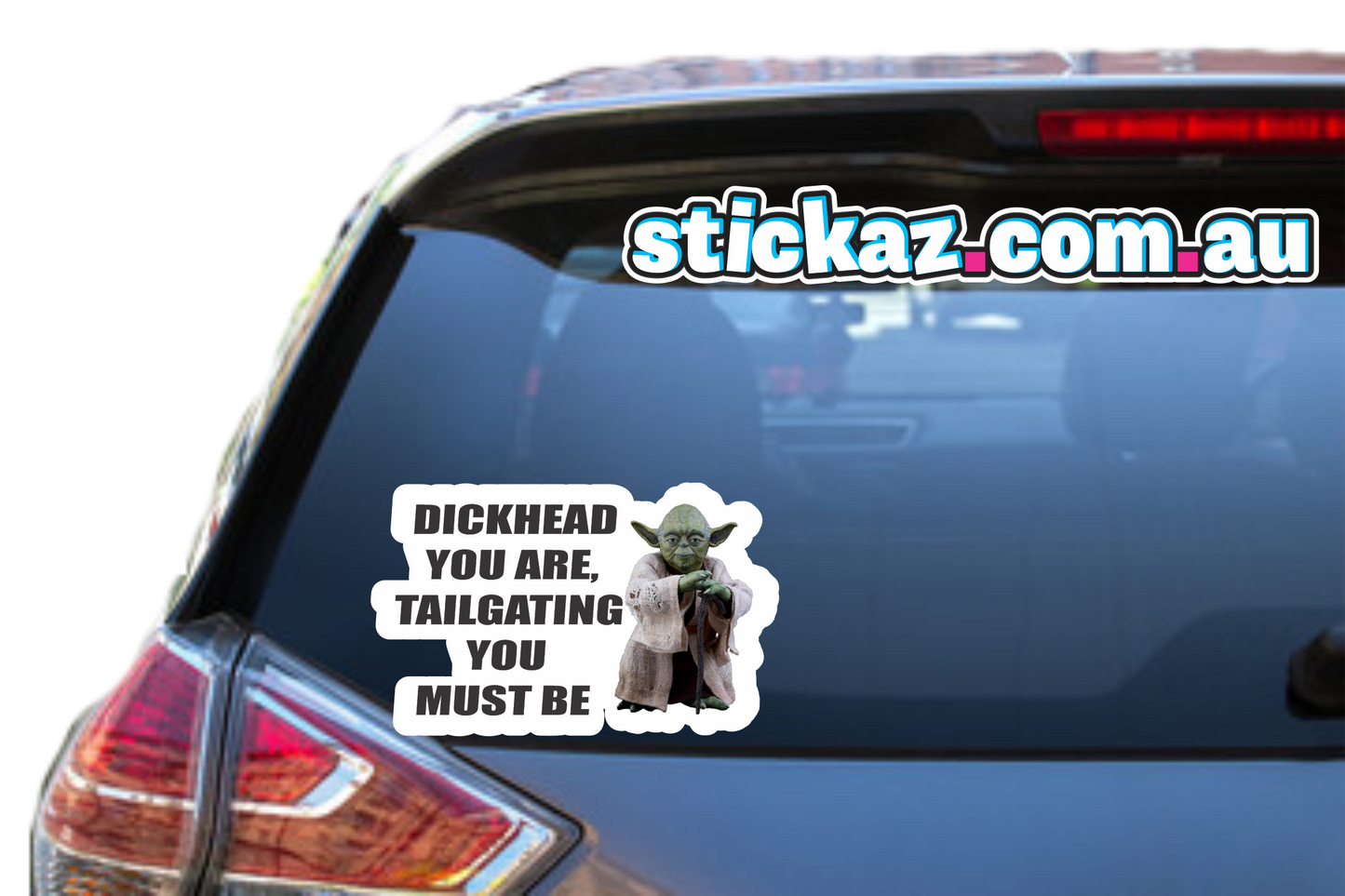 Tailgating Yoda sticker Vinyl dickhead car bumper funny JDM Star Wars decal