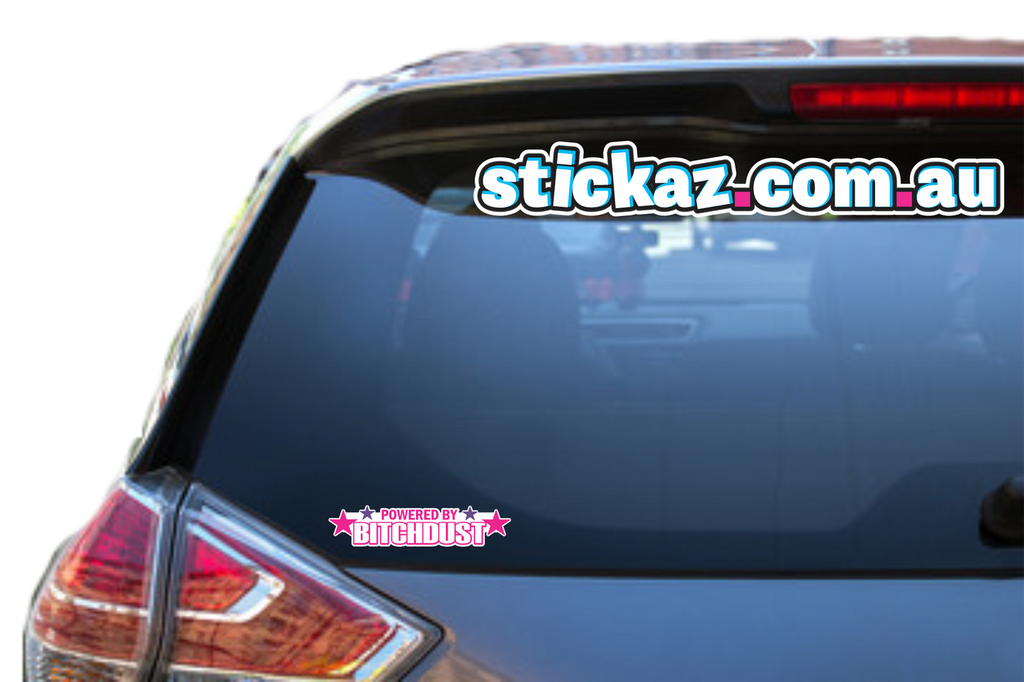 Powered By Bitch Dust 4X4 car vinyl STICKER funny DECAL 4WD JDM Van WINDOW