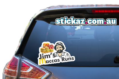 Jim's Maccas Runs Sticker Meme ute 4x4 window bumper funny car decal Jimbo
