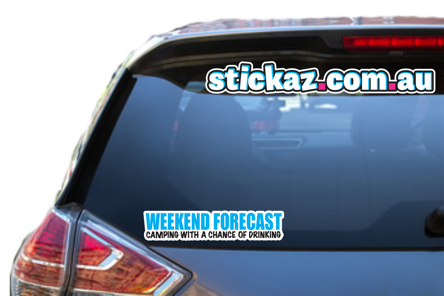 WEEKEND FORECAST CAMPING DRINKING Sticker Decal Funny Aussie 4x4 CAR BUNDY XXXX