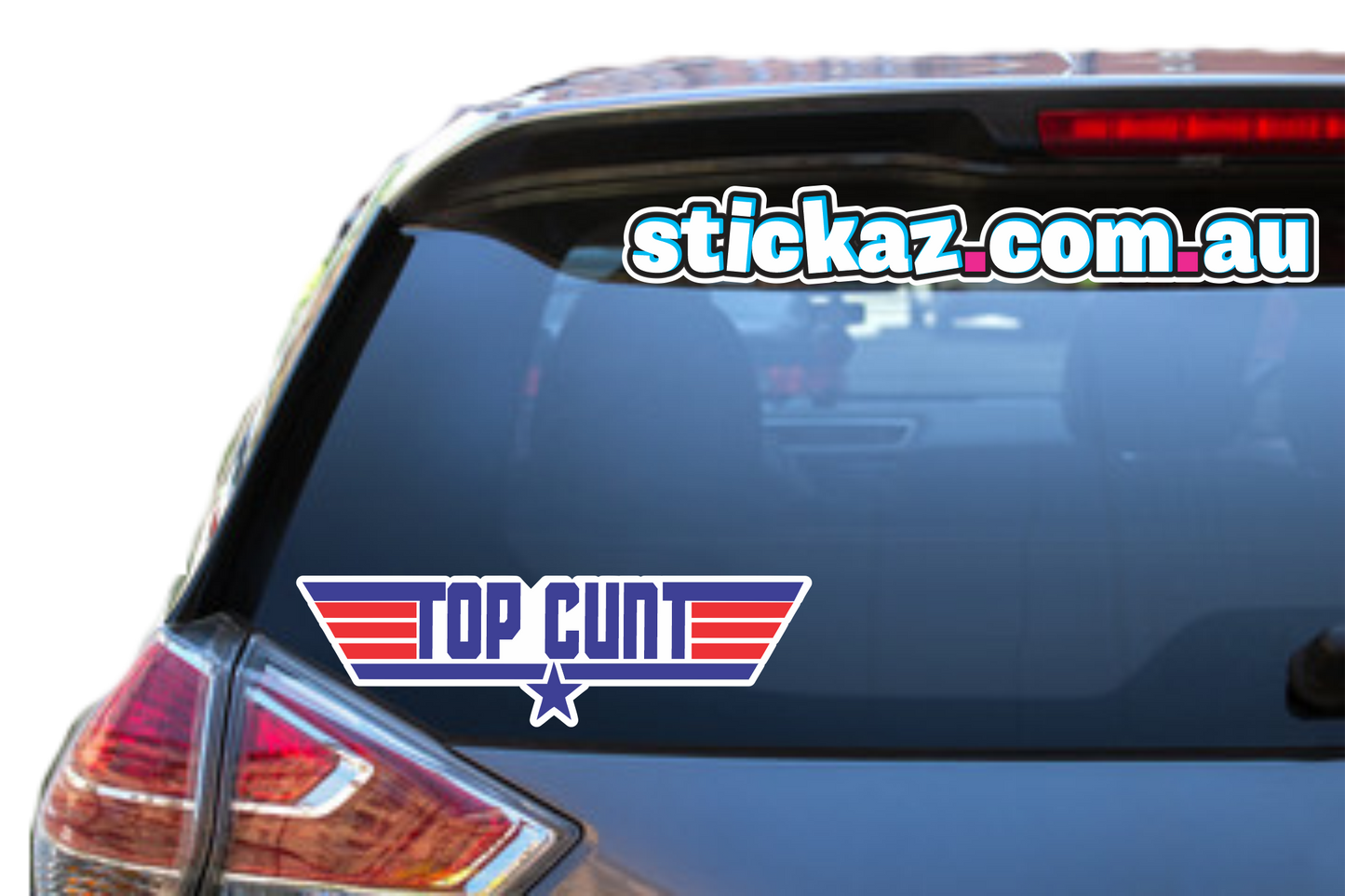 TOP GUN C&NT FUNNY RUDE STICKER DECAL 200mm X 70mm Car 4x4