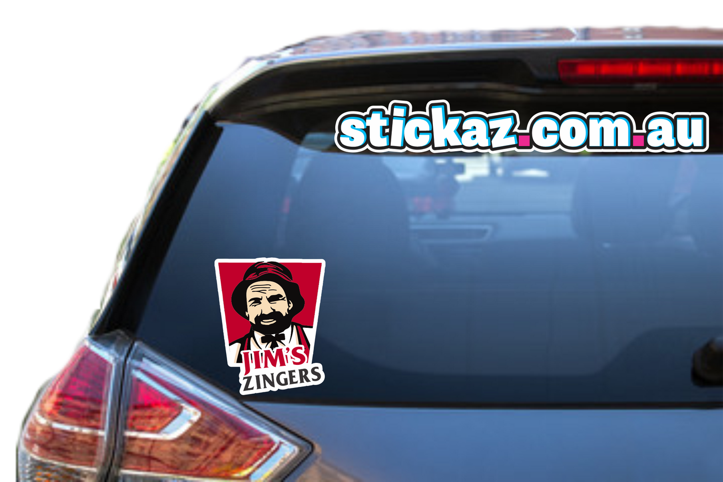 Jim's Zingers Sticker 4WD ute funny 4x4 window bumper meme car Vinyl decal KFC