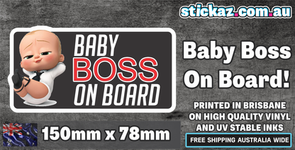 BOSS BABY ON BOARD meme cute very cool Vinyl Car Sticker Decal Funny