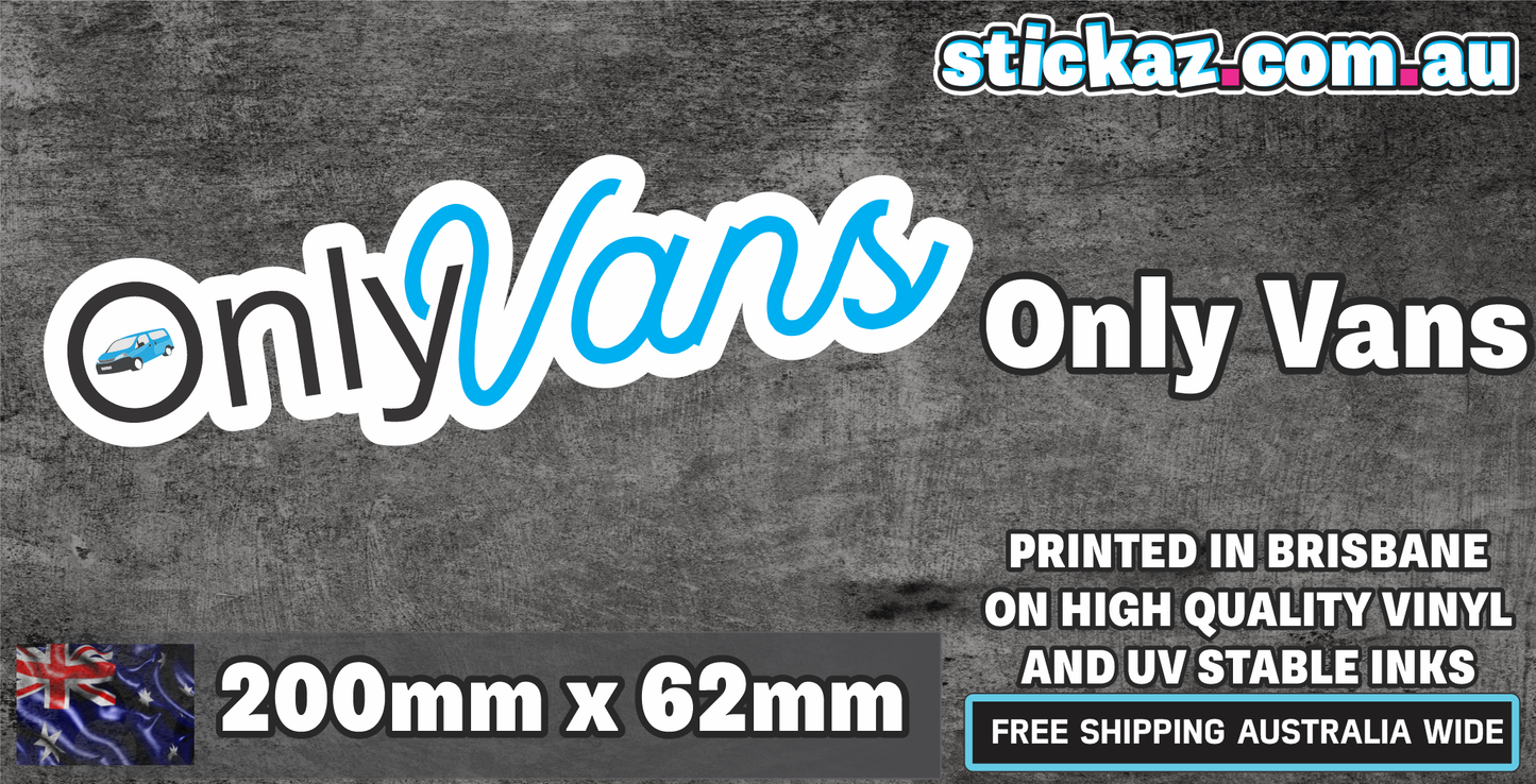 Only Vans Sticker ute sexy 4x4 window bumper funny car decal Onlyfans meme stree