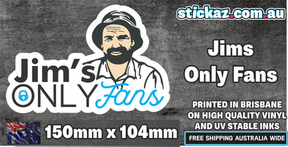 Jim's OnlyFans Sticker Meme ute road 4x4 window bumper funny car 4wd onlyjims
